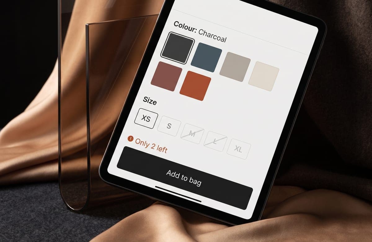 Product page with the variant picker
