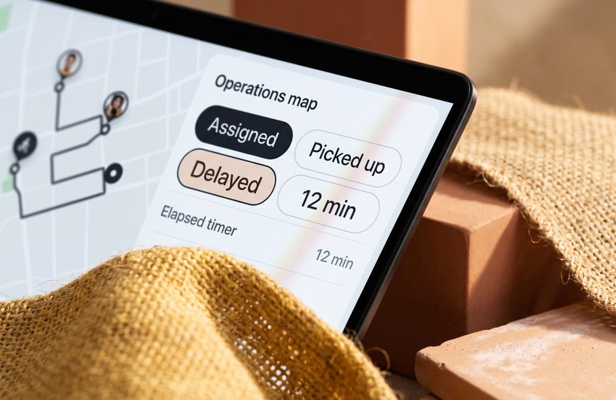 Live rider tracking on the operations map